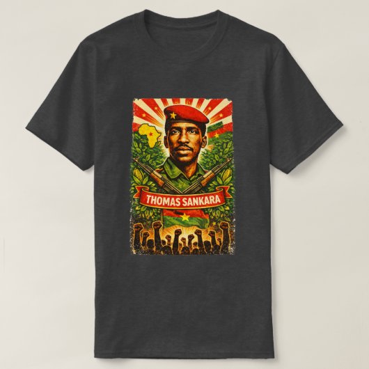 Thomas Sankara Revolutionair shirt Pan-Afrikaans t (Design voorkant)