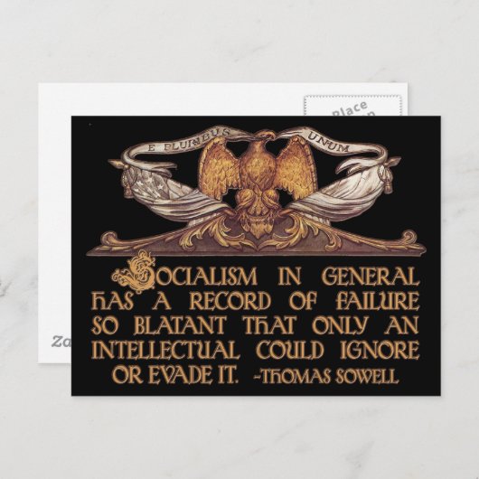 Thomas Sowell Quote over het socialisme Briefkaart (Voorkant / Achterkant)
