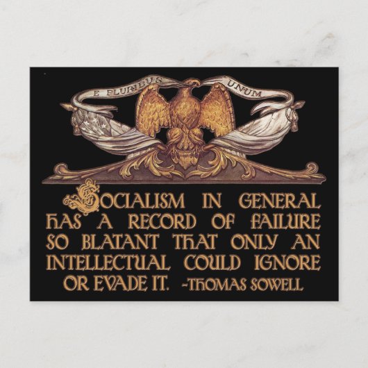 Thomas Sowell Quote over het socialisme Briefkaart (Voorkant)