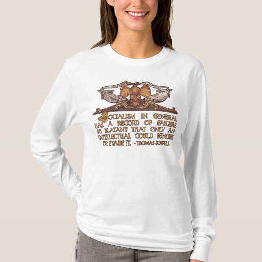 Thomas Sowell Quote over het socialisme T-shirt (Voorkant)