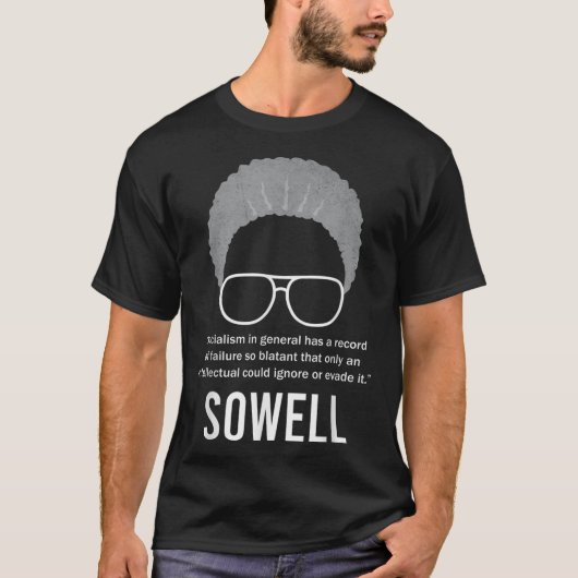 Thomas Sowell Socialisme citaat Zwarte Geschiedeni T-shirt (Voorkant)