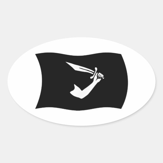 Thomas Tew Vlagsticker Ovale Sticker (Voorkant)