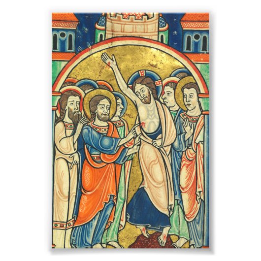 Thomas the Apostle and Jesus Foto Afdruk (Voorkant)