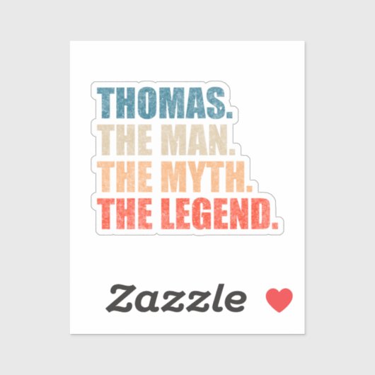 Thomas The Man The Myth The Legend Sticker (Vel)
