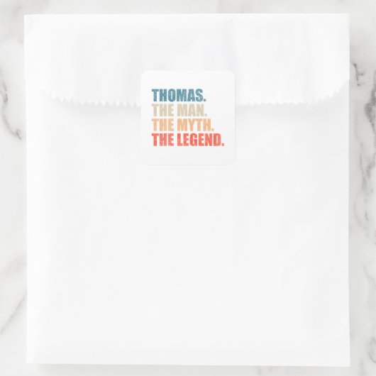 Thomas The Man The Myth The Legend Vierkante Sticker (Tas)