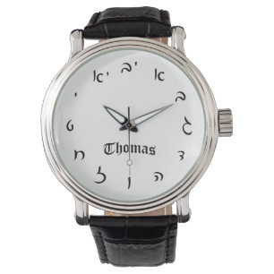 Thomas Time - Hebreeuws Script Numerals Horloge