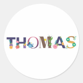 THOMAS Voornaam Elegant geborduurd Ronde Sticker