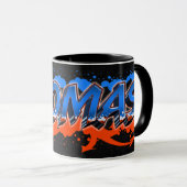 Thomas Vorname Name Graffiti blue orange Tasse Mok (Voorkant rechts)