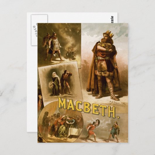 Thomas W. Keene in William Shakespeare's MacBeth Briefkaart (Voorkant / Achterkant)