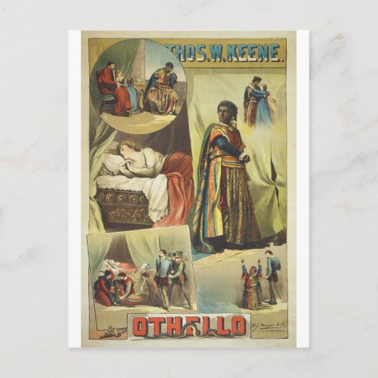 Thomas W. Keene in William Shakespeare's Othello Briefkaart (Voorkant)