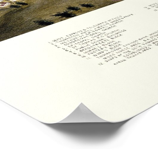 Thomaston, CT Panorama Kaart - 1879 Poster (Hoek)