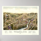 Thomaston, CT Panorama Kaart - 1879 Poster (Voorkant)