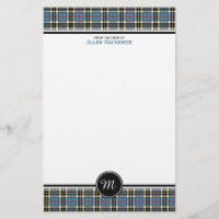 Thompson Clan Blauw Formele Jurk Tartan Monogram