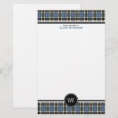 Thompson Clan Blauw Formele Jurk Tartan Monogram Briefpapier (Voorkant / Achterkant)