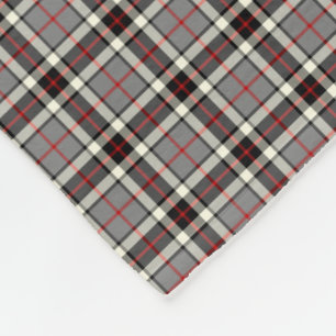Thompson Clan Grey, Black, Red Dress Tartan Fleece Deken