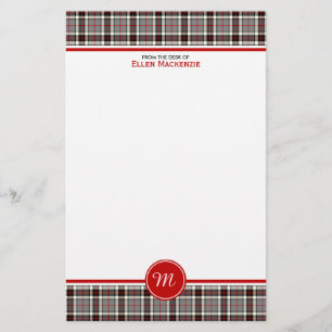 Thompson Clan Grijs Formele Jurk Tartan Monogram Briefpapier