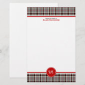 Thompson Clan Grijs Formele Jurk Tartan Monogram Briefpapier (Voorkant / Achterkant)