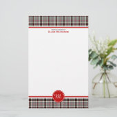 Thompson Clan Grijs Formele Jurk Tartan Monogram Briefpapier (Staand voorkant)