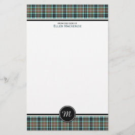 Thompson Clan Hunting Tartan Monogram Briefpapier