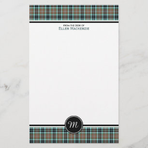 Thompson Clan Hunting Tartan Monogram Briefpapier