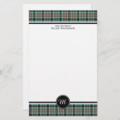 Thompson Clan Hunting Tartan Monogram Briefpapier (Voorkant / Achterkant)