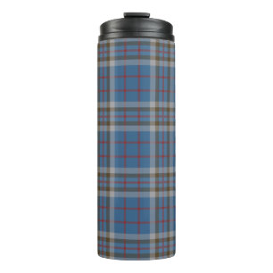 Thompson Clan Plaid Tartan Blauw Grijs Geruit Koff Thermosbeker