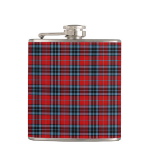 Thompson Clan Tartan Red en Blue Pset Heupfles