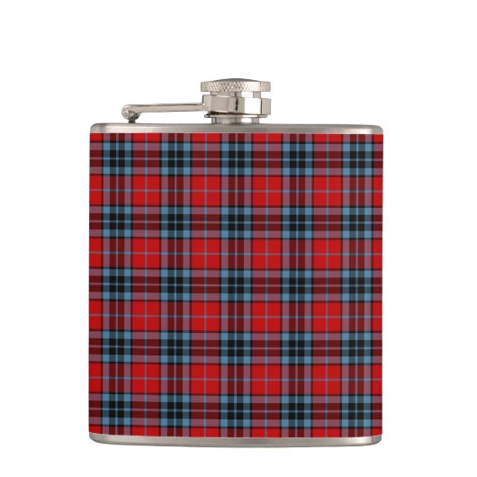 Thompson Clan Tartan Red en Blue Pset Heupfles (Voorkant)