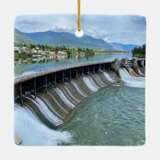 Thompson Falls Dam Keramisch Ornament (Achterkant)