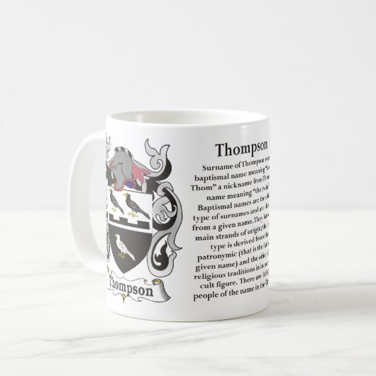 Thompson Family Coat of Arms Mok (Voorkant links)