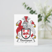 Thompson Family Crest Briefkaart (Staand voorkant)