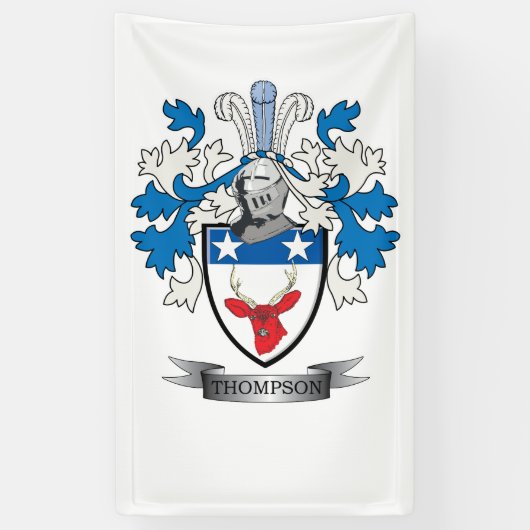 Thompson Family Crest Coat of Arms Spandoek (Verticaal)