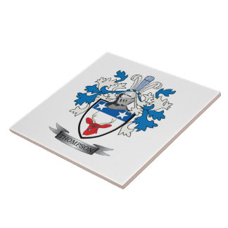 Thompson Family Crest Coat of Arms Tegeltje