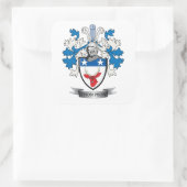 Thompson Family Crest Coat. Vierkante Sticker (Tas)