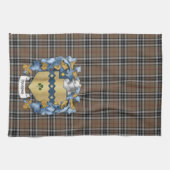 Thompson Family Crest en Hunting Tartan (Iers) Theedoek (Horizontaal)