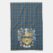 Thompson Family Crest en Tartan (Iers) Theedoek (Verticaal)