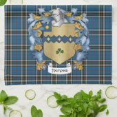 Thompson Family Crest en Tartan (Iers) Theedoek (Gevouwen)