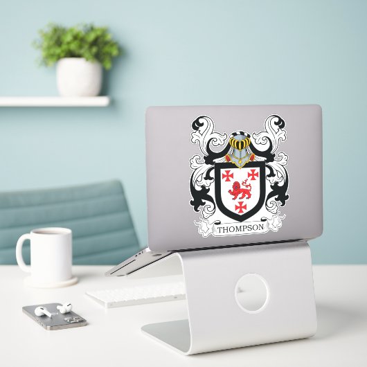 Thompson Family Crest Sticker (Laptop op bureau)