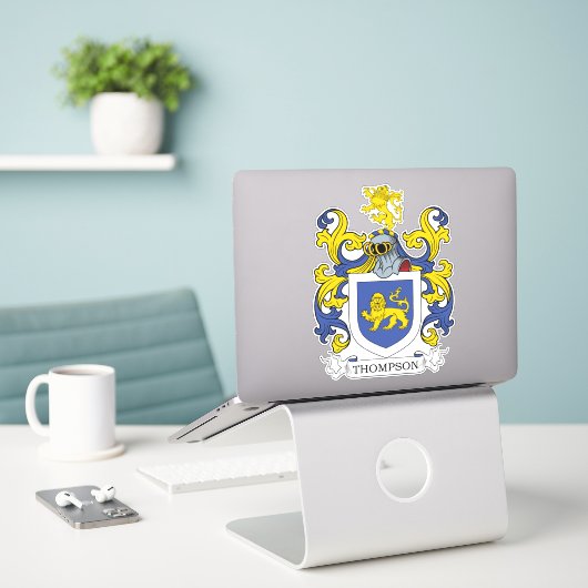 Thompson Family Crest Sticker (Laptop op bureau)