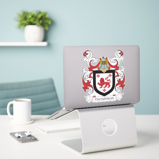 Thompson Family Crest Sticker (Laptop op bureau)