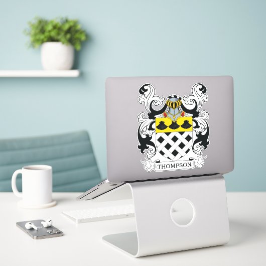 Thompson Family Crest Sticker (Laptop op bureau)