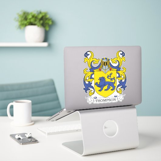 Thompson Family Crest Sticker (Laptop op bureau)