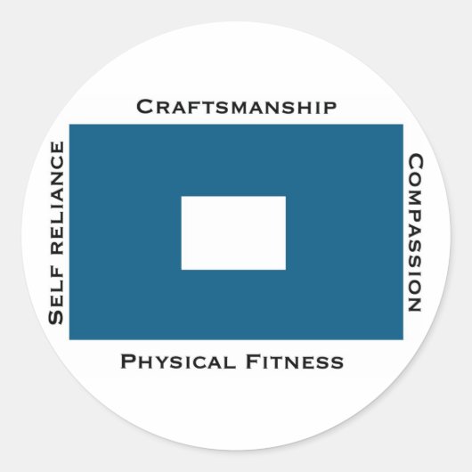 Thompson Island OB sticker_Blauw Peter Ronde Sticker (Voorkant)