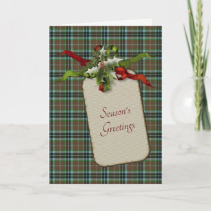 Thompson jacht oude tartan kerstvakantie feestdagen kaart