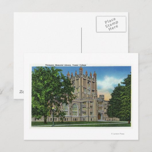 Thompson Memorial Library, Vassar College Briefkaart (Voorkant / Achterkant)