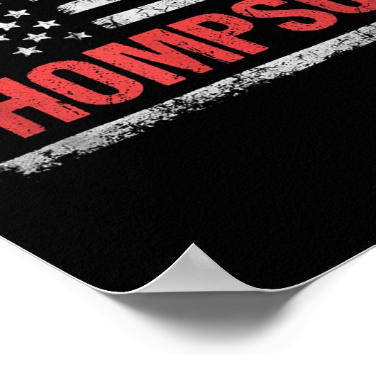 Thompson Naam Amerikaanse vlag - Thompson Achterna Poster (Hoek)