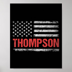 Thompson Naam Amerikaanse vlag - Thompson Achterna Poster