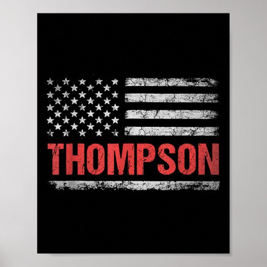 Thompson Naam Amerikaanse vlag - Thompson Achterna Poster (Voorkant)