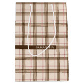 Thompson Scottish tartan beige brown patroon betaa Medium Cadeauzakje (Voorkant)