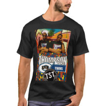 THOMPSON SPIN TWINS. Basis Donker T-shirt